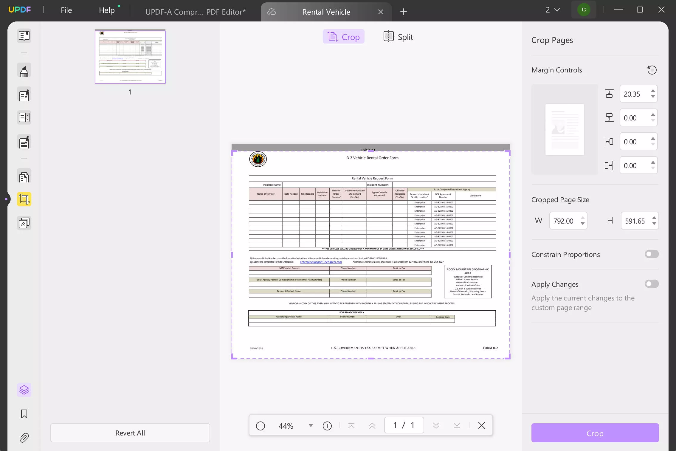 how to print pdf without margins crop