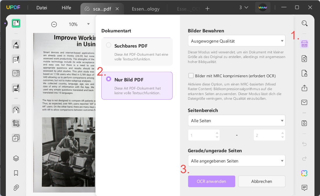 Konvertieren Sie PDF in ein Bild mit UPDF