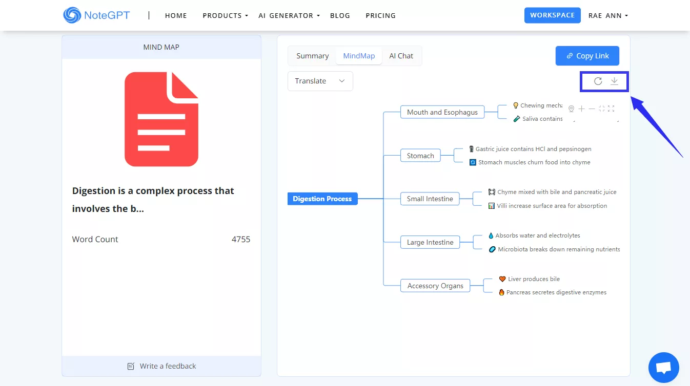 download the mind map from notegpt