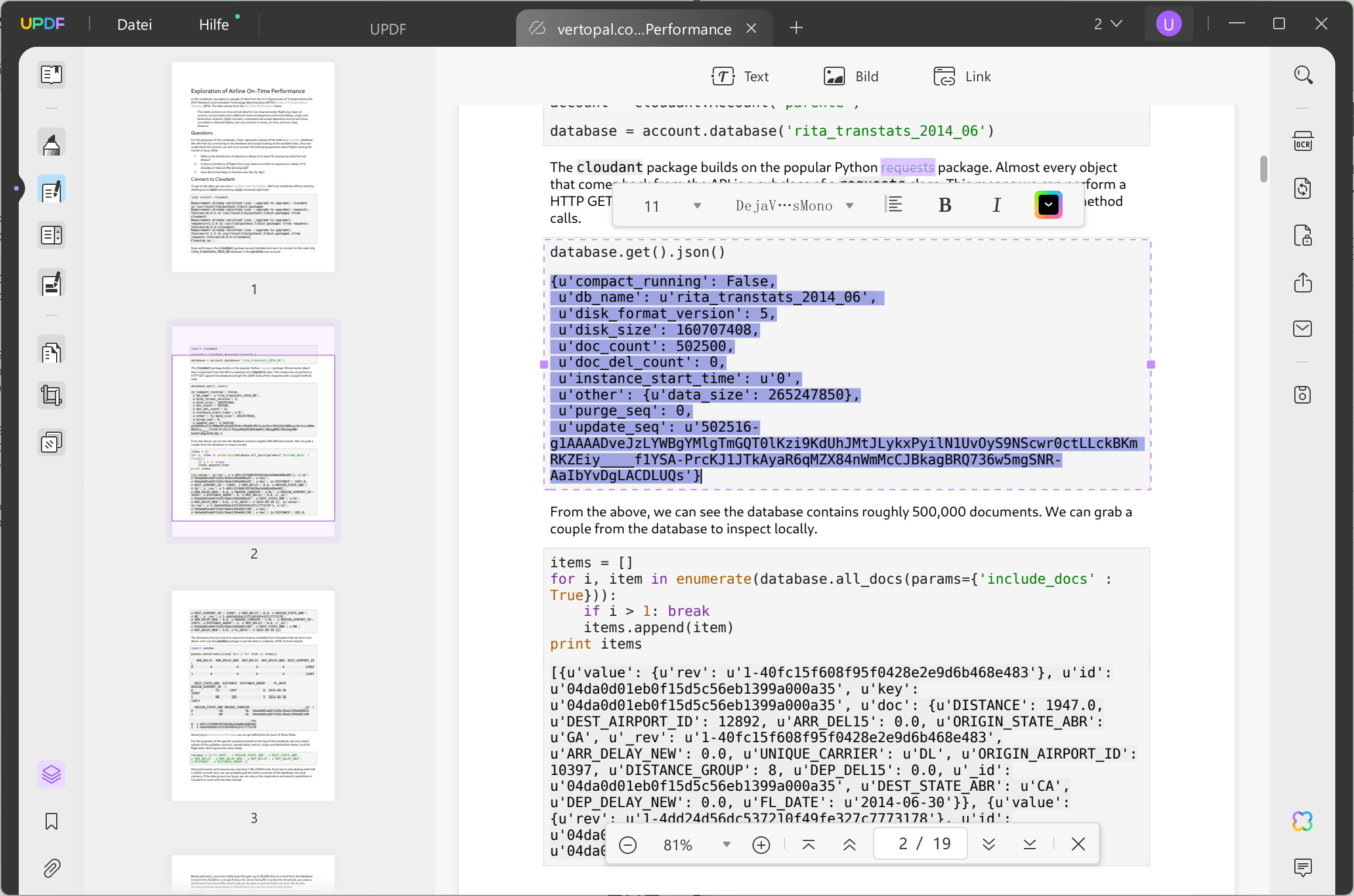 Jupyter-Notebook zum Bearbeiten und Teilen von PDFs mit UPDF