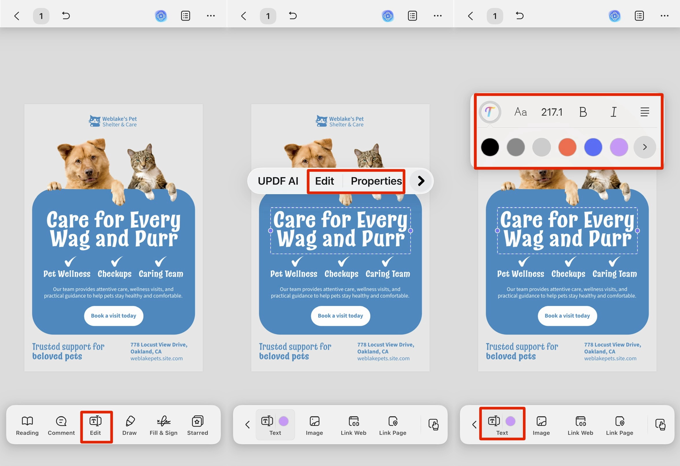 edit the converted pdf on iphone with updf
