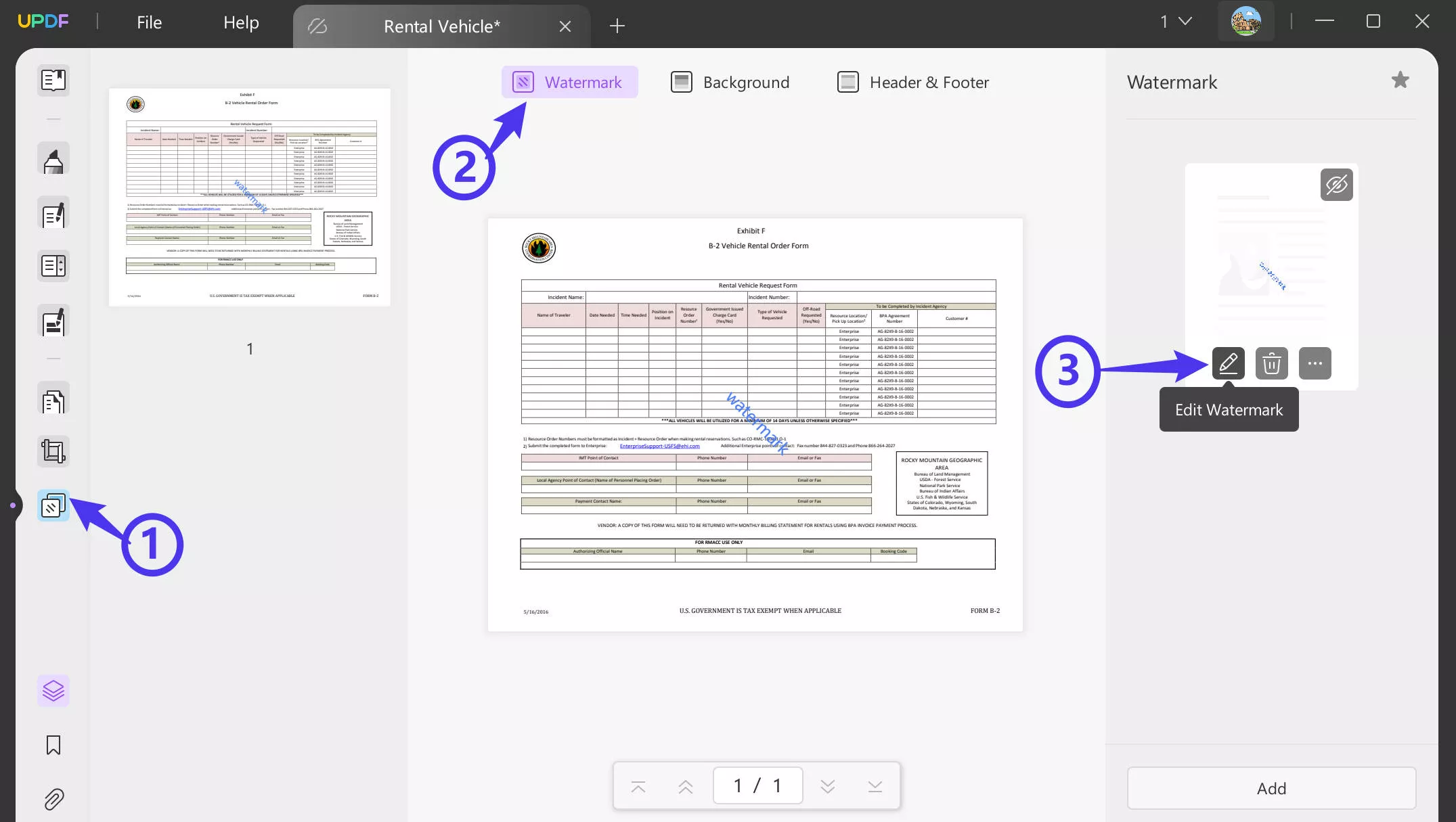 edit watermark in pdf