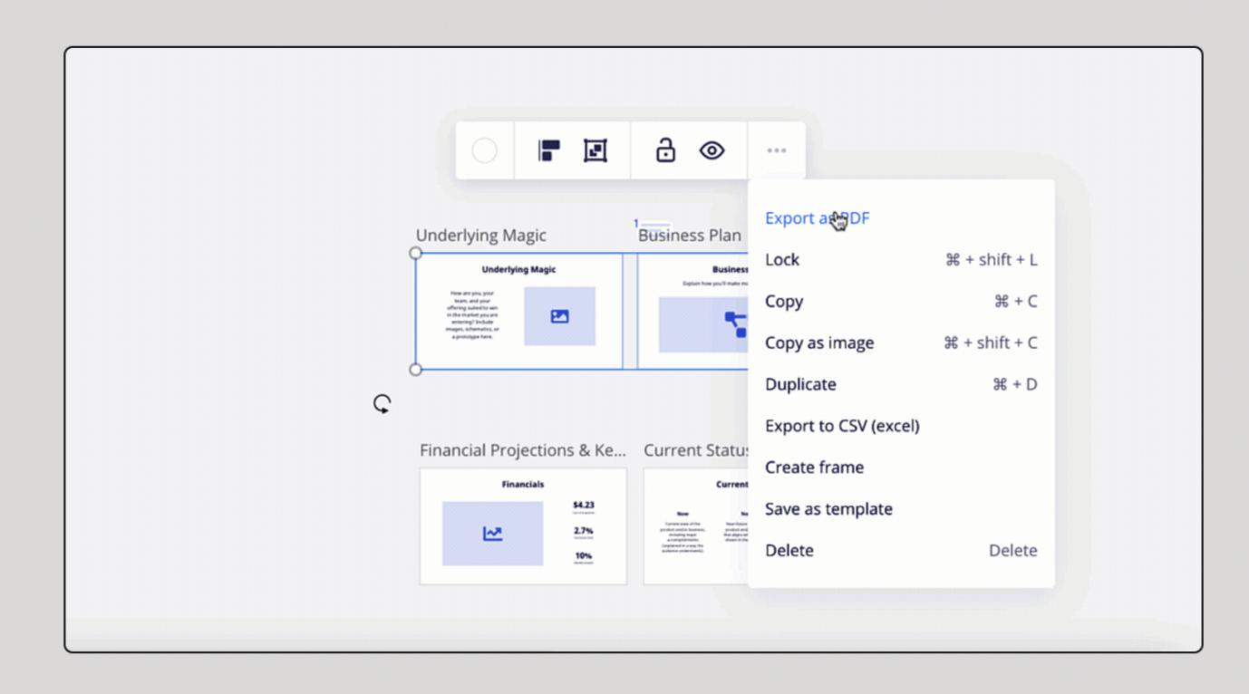 export certain frames as a pdf