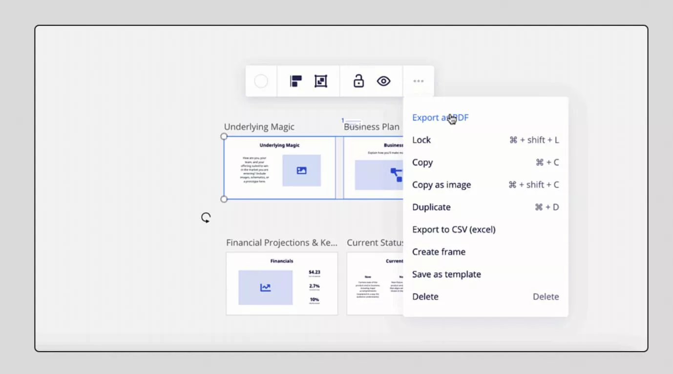 export certain frames as a pdf