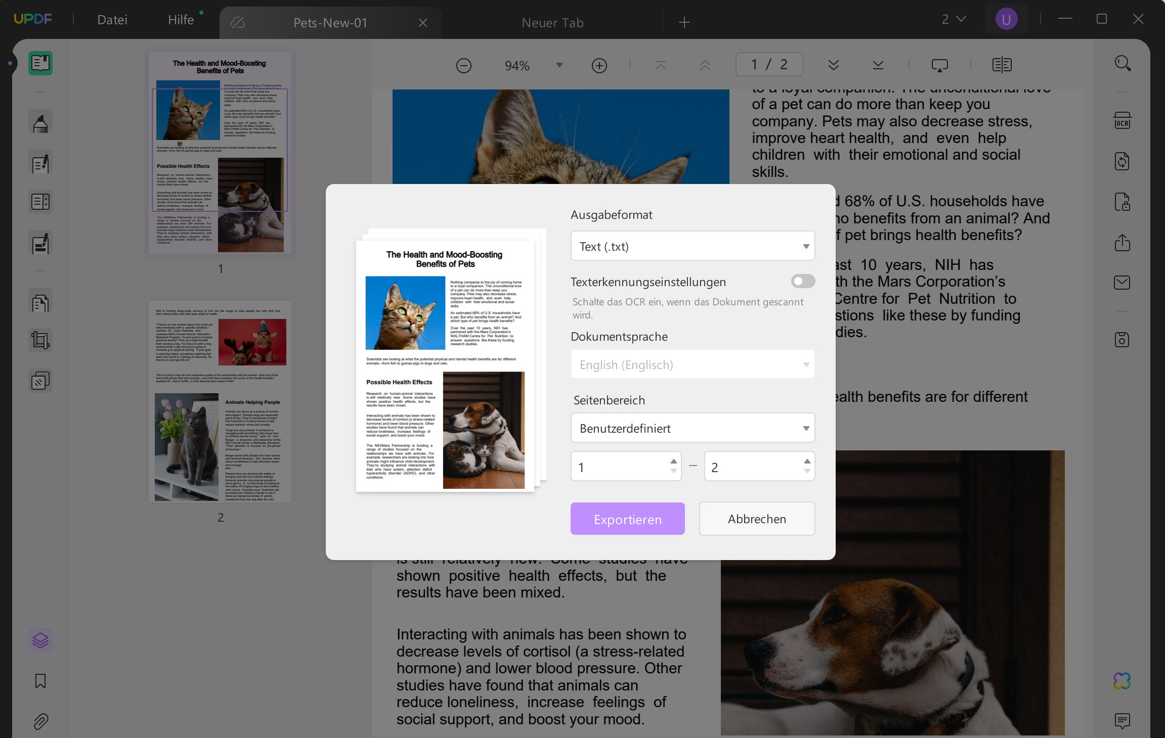 PDF-zu-Text-AI-Export