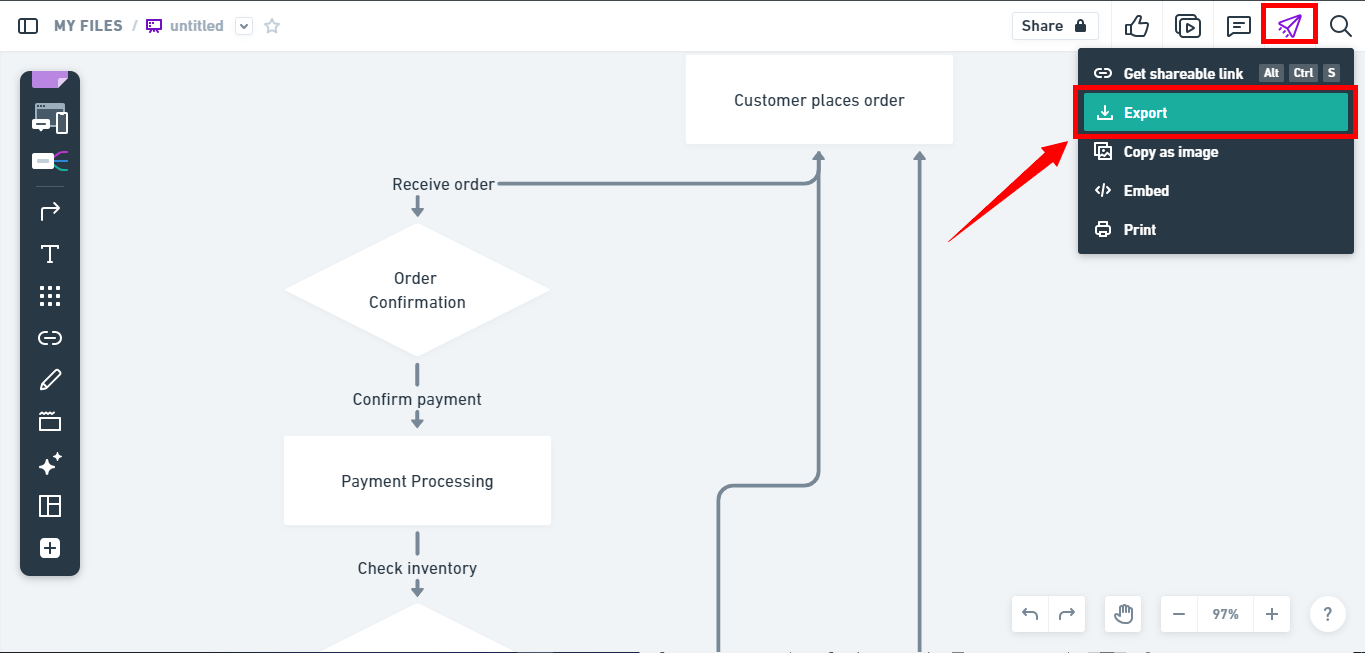 export the flowchart from whimsical