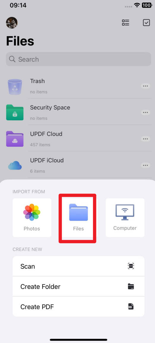 open pdf with updf for ios