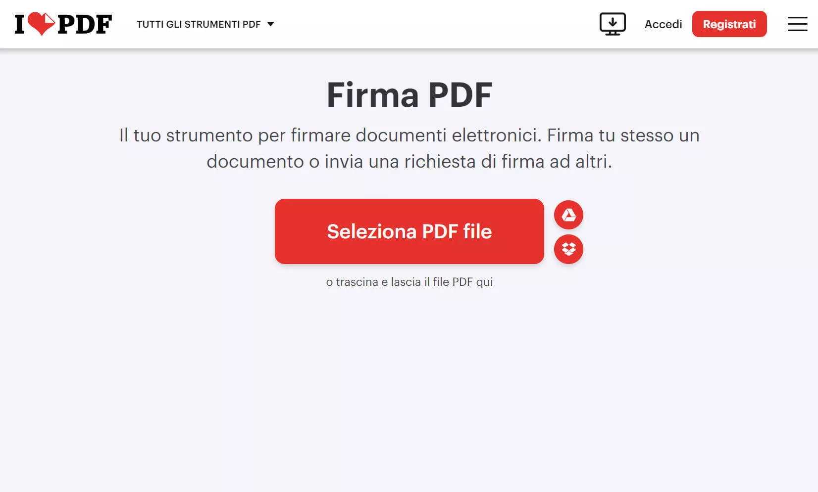 Firma PDF online gratis con iLovePDF