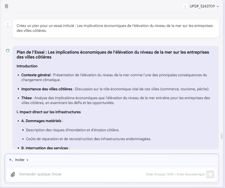 créer le contour avec l'assistant IA en ligne d'UPDF