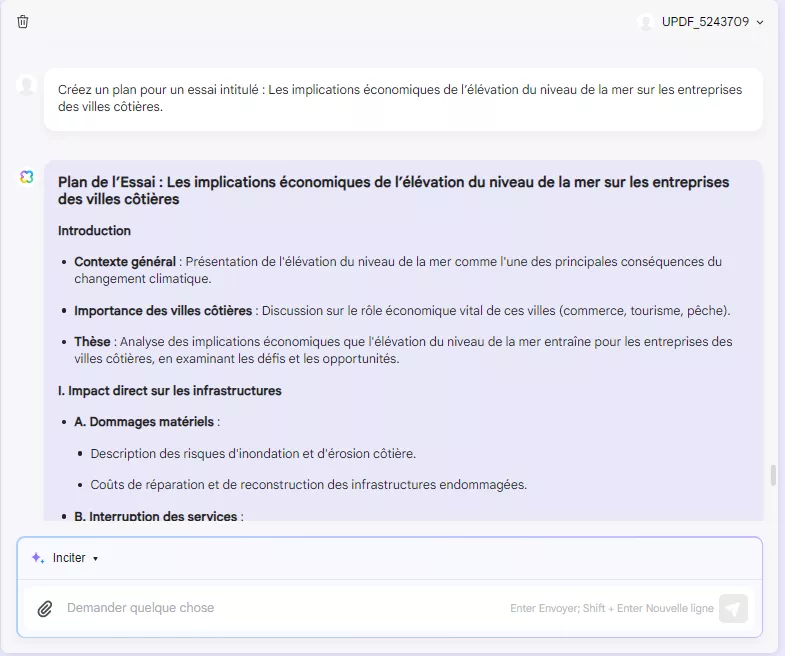 créer le contour avec l'assistant IA en ligne d'UPDF