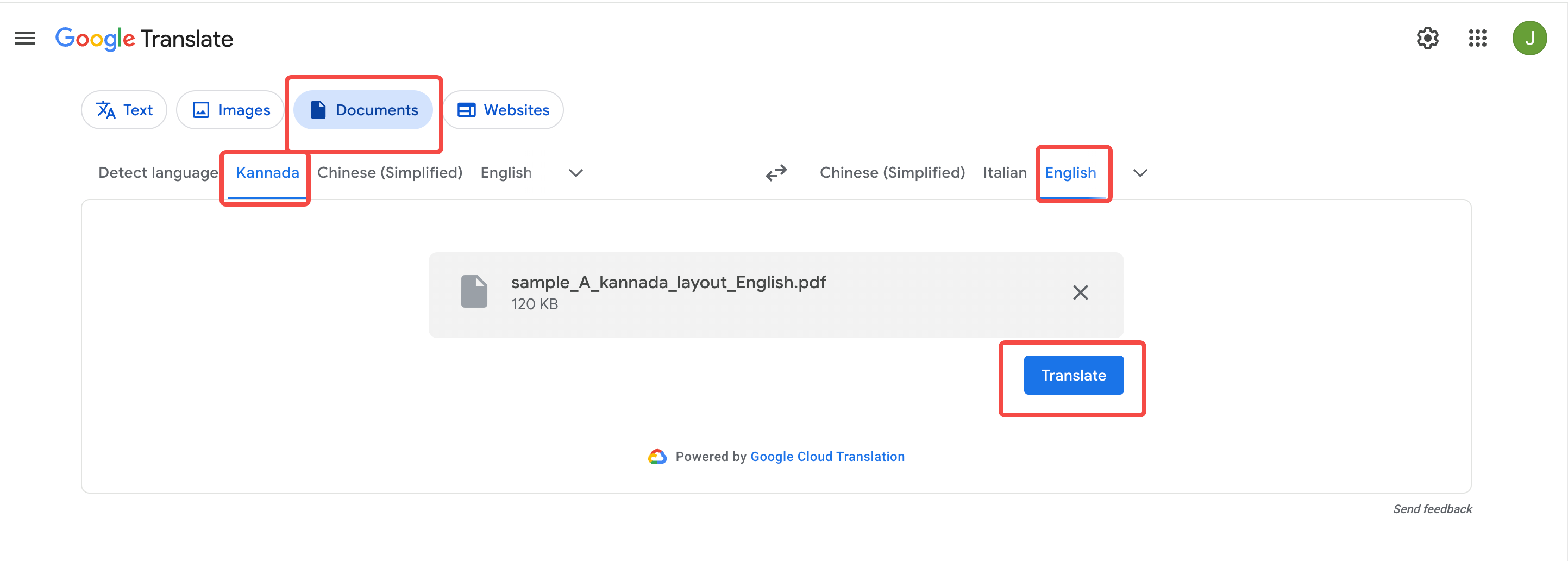 google translate kannada to english