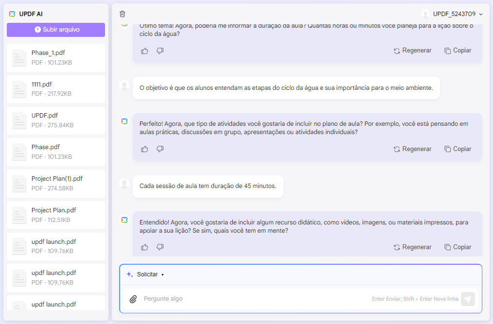 como usar ia no ensino especifique a duração da aula
