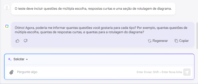 como usar ia no ensino definir formato de teste