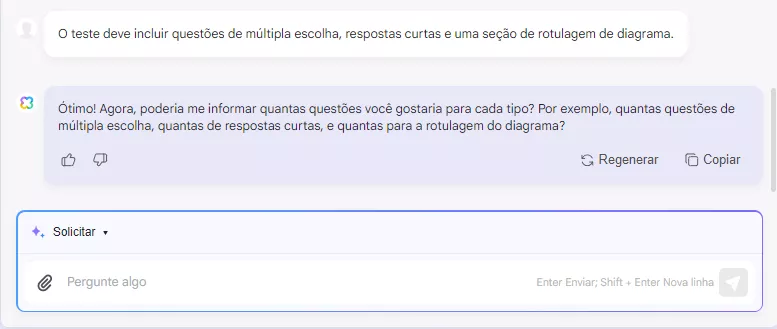 como usar ia no ensino definir formato de teste