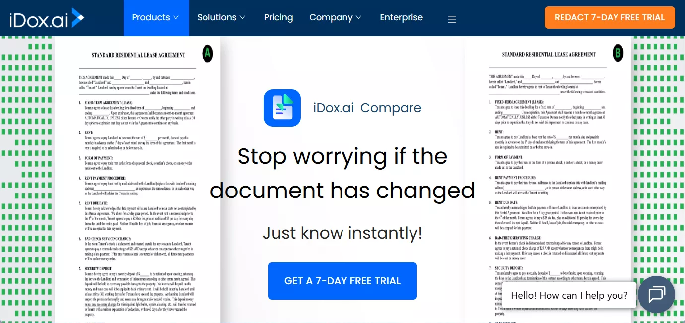 idox ai compare documents