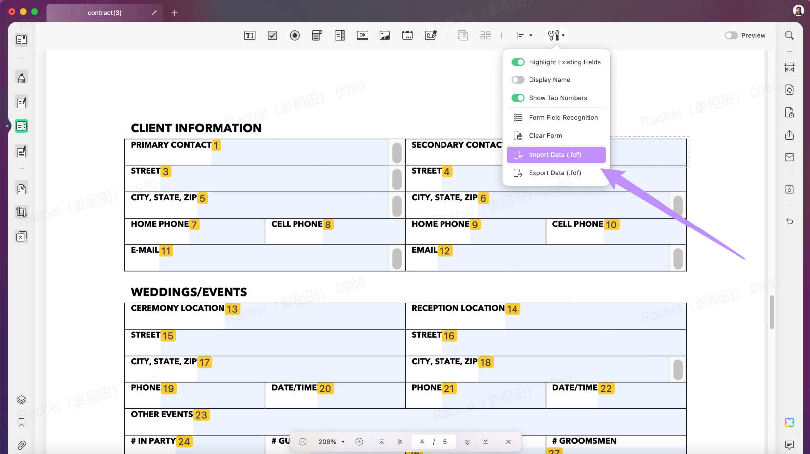 Import and export data with UPDF on Mac