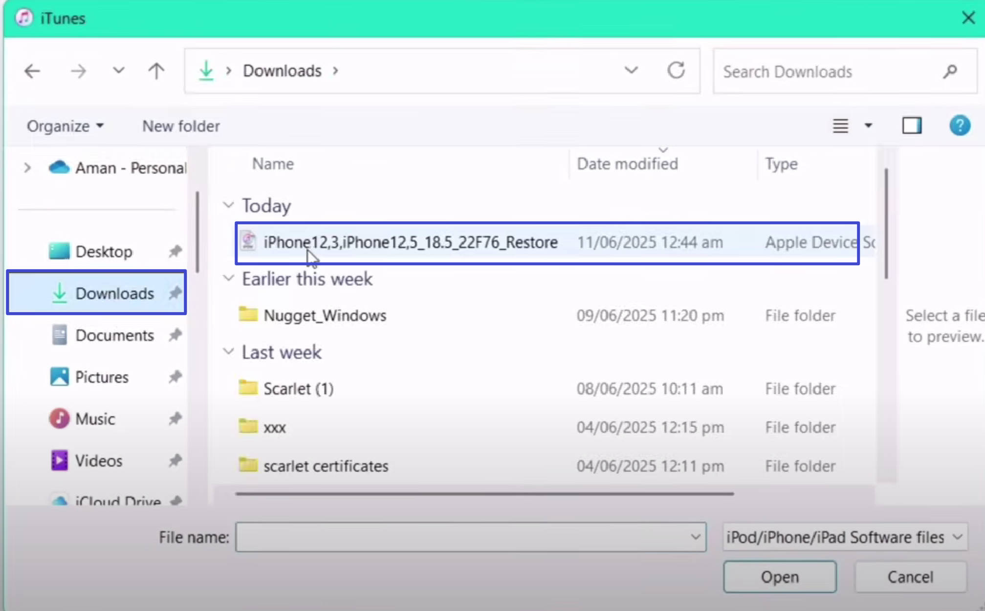 import the ios18.5 file