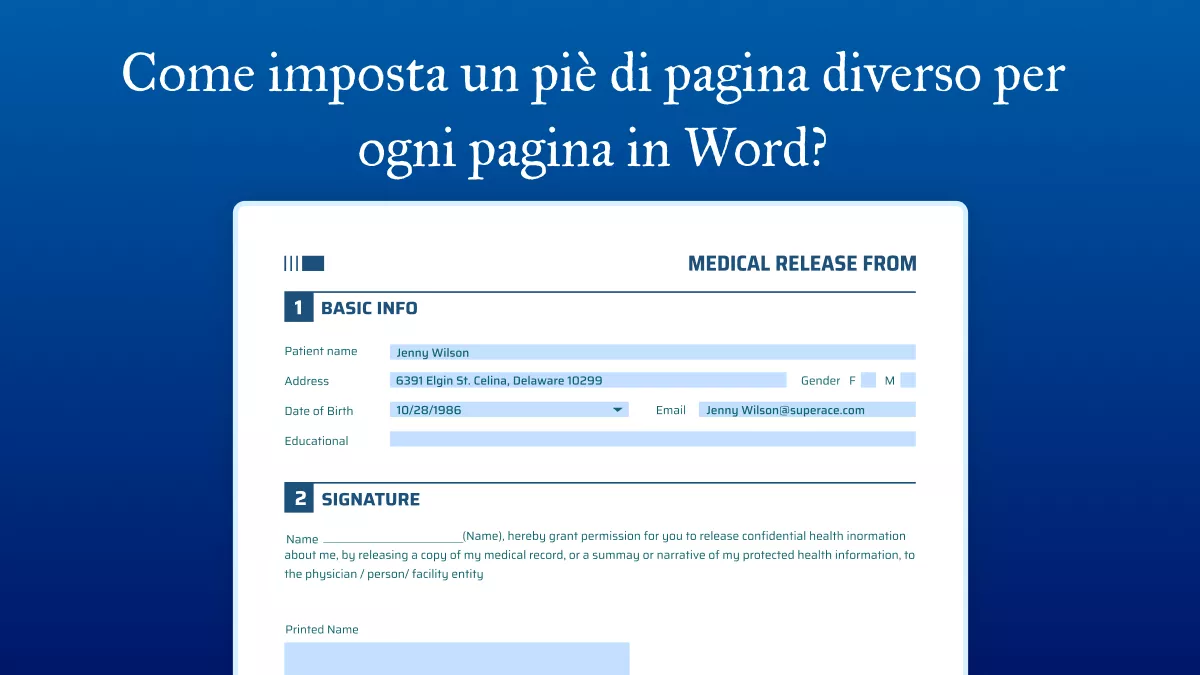 Guida per impostare piè di pagina diverso per ogni pagina in Word