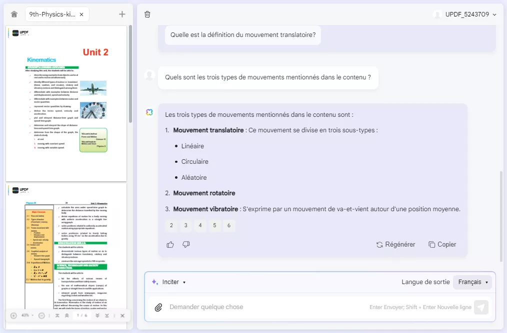 rechercher des informations avec l'assistant IA de l'UPDF