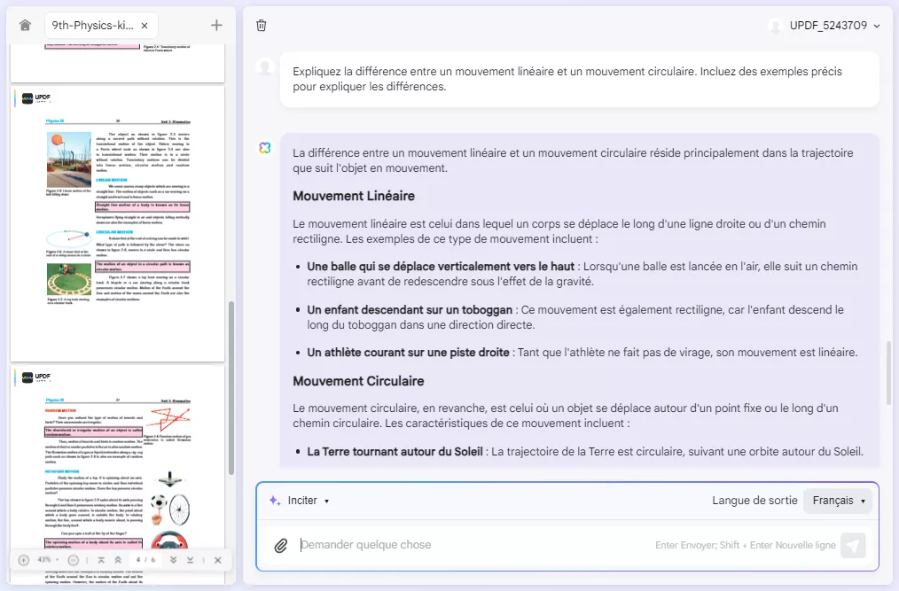 obtenez des explications avec l'assistant IA en ligne de l'UPDF