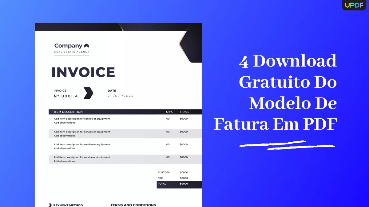 Agilize seu faturamento com nosso modelo de fatura em PDF - Simplifique seu processo hoje