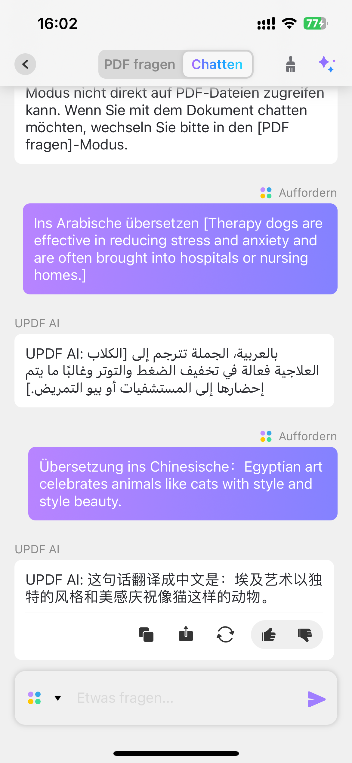 PDF übersetzen iPhone updf