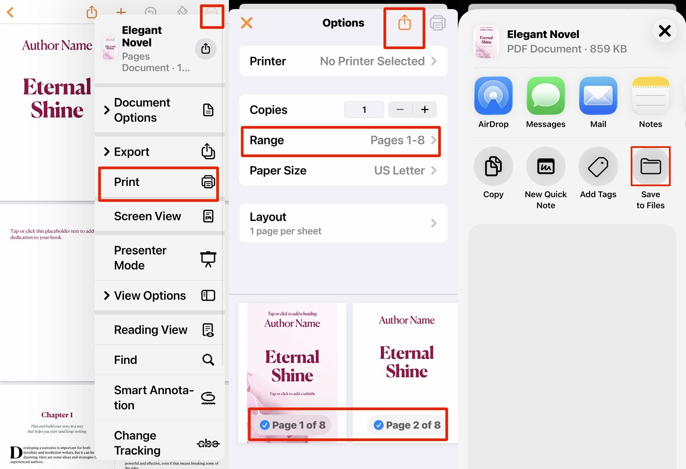 ios built in print to pdf option