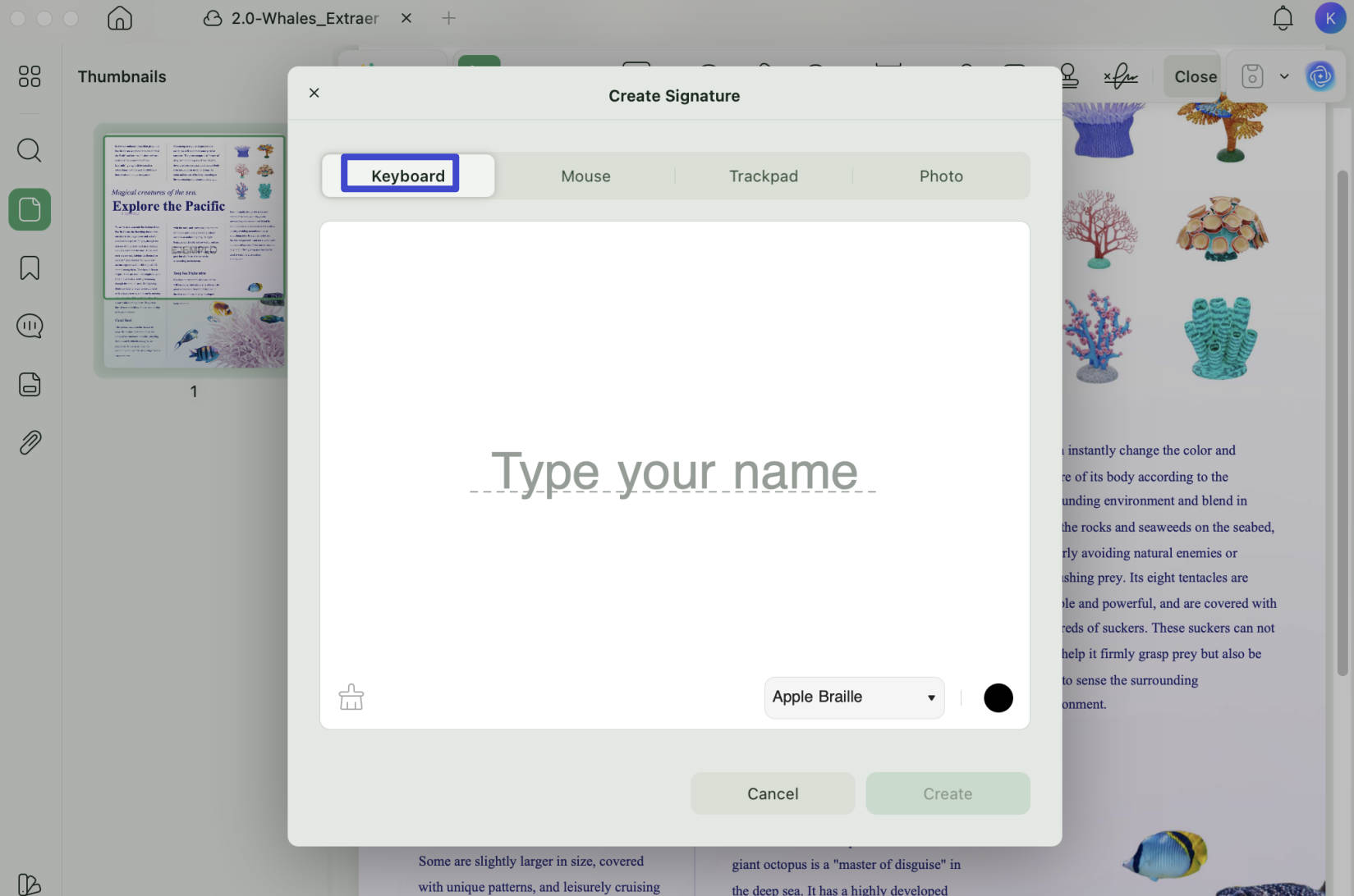 create initial with updf on mac