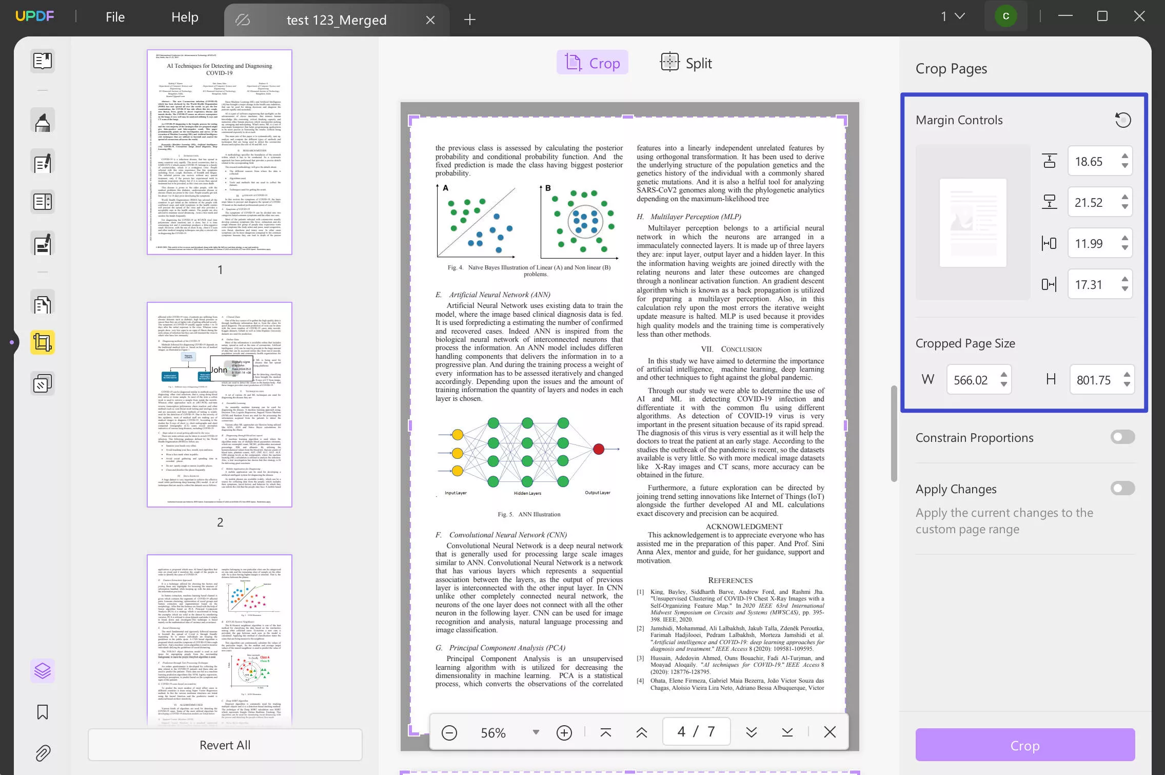 set the margins to crop pdf