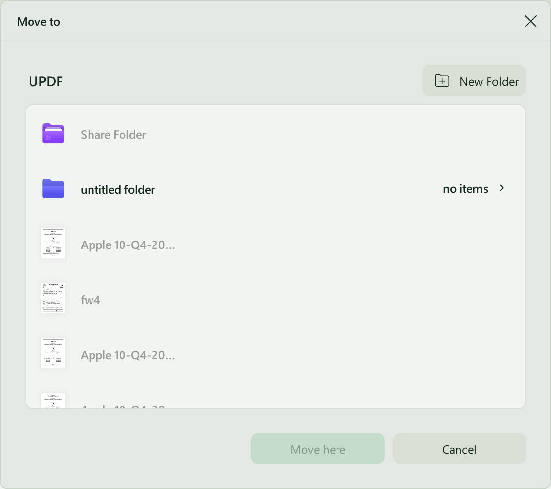 move pdf in updf cloud