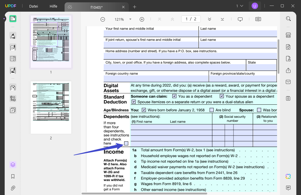 So deaktivieren Sie ein Kontrollkästchen in PDF direkt