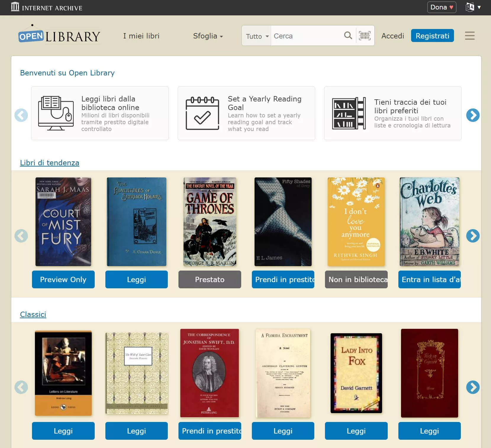 scarica eBook gratis in Open Library