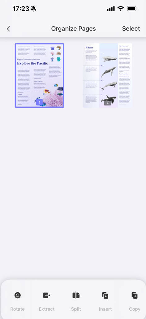 delete page from pdf with updf for ios