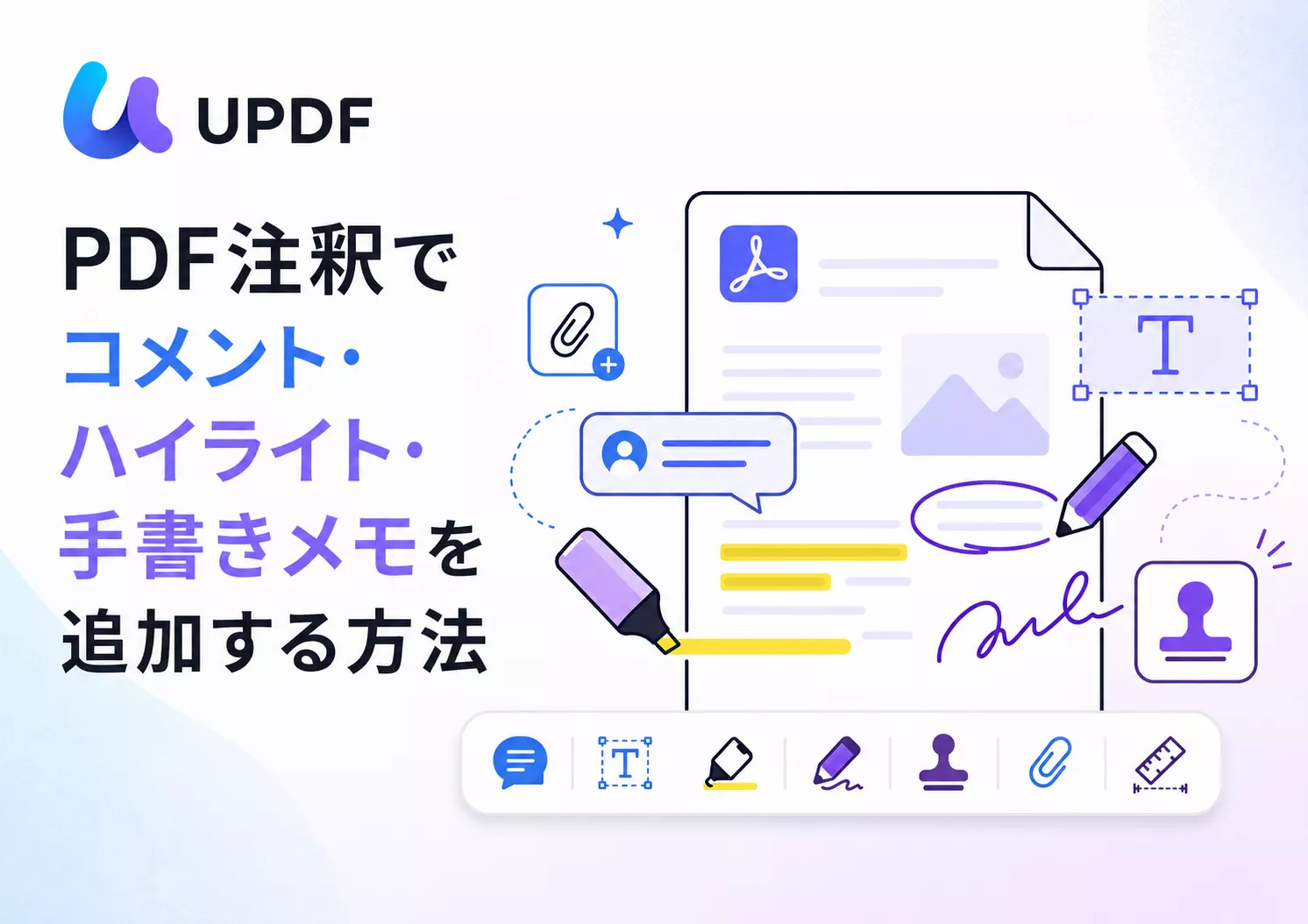 PDF注釈でコメント・マーカー（ハイライト）・手書きメモを追加する方法