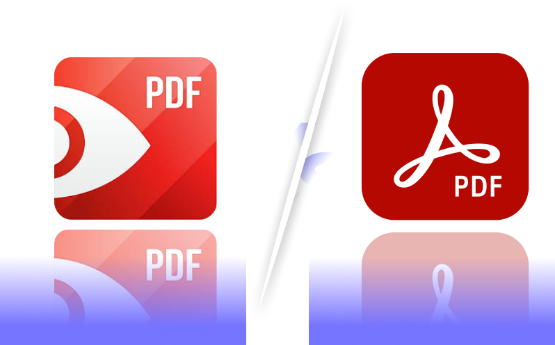 PDF Expert vs Adobe Acrobat logo