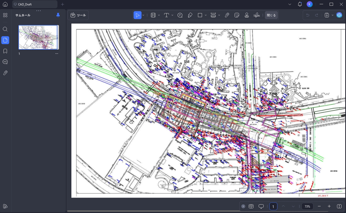 PDFをDWGに変換する　CAD