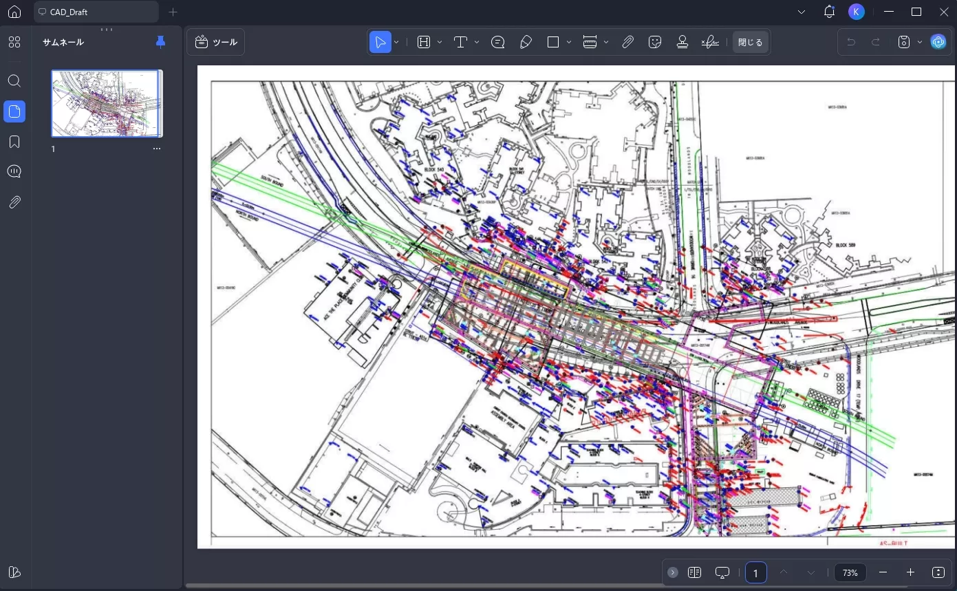 PDFをDWGに変換する　CAD