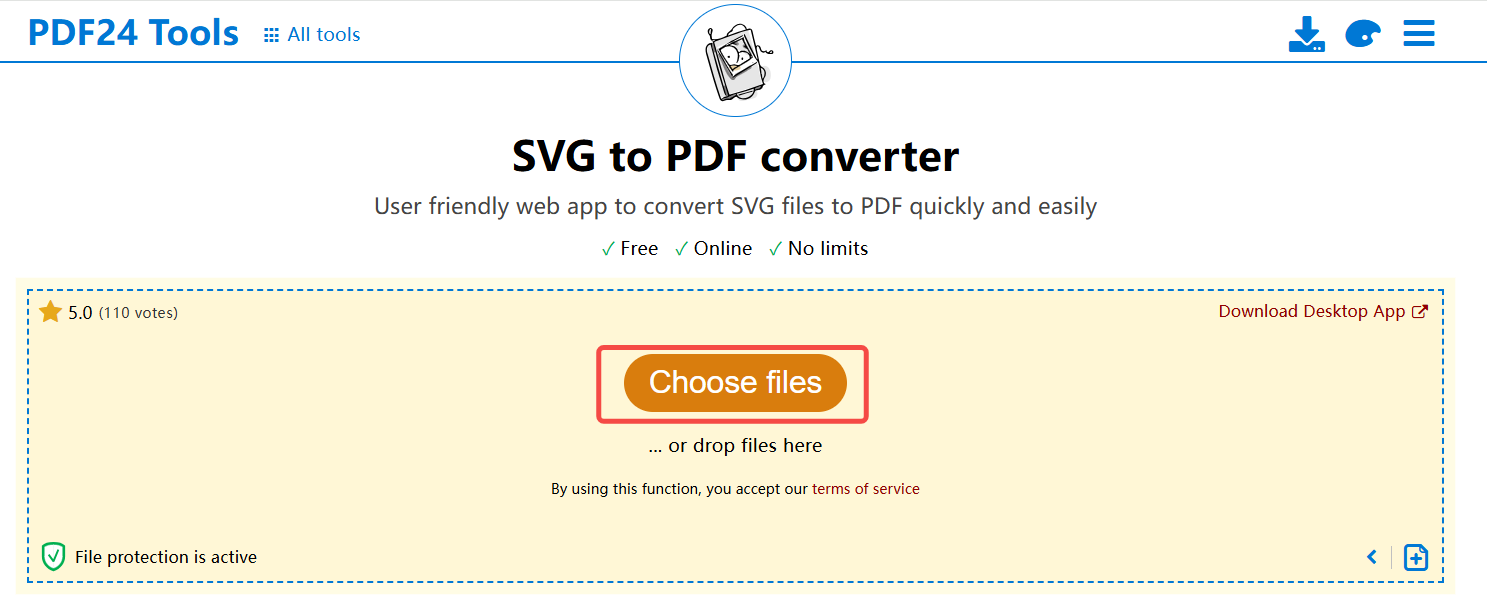 convert svg to pdfwith pdf24 tools