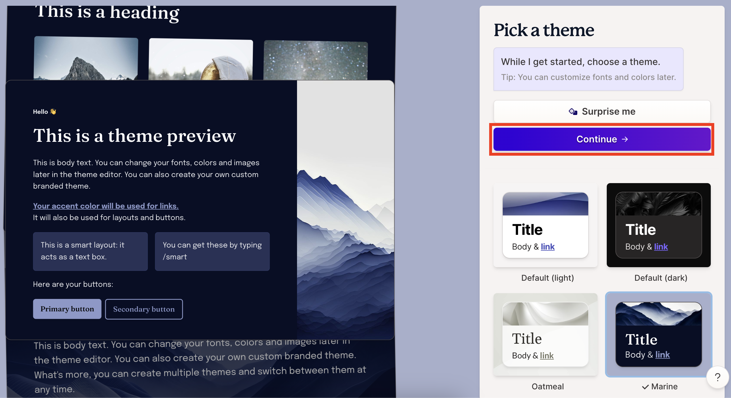 pick one ai theme to create in gamma ai