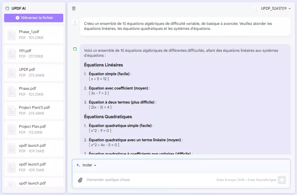 créer l'échantillon de test