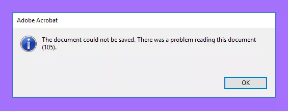 there was a problem reading this document 105 error