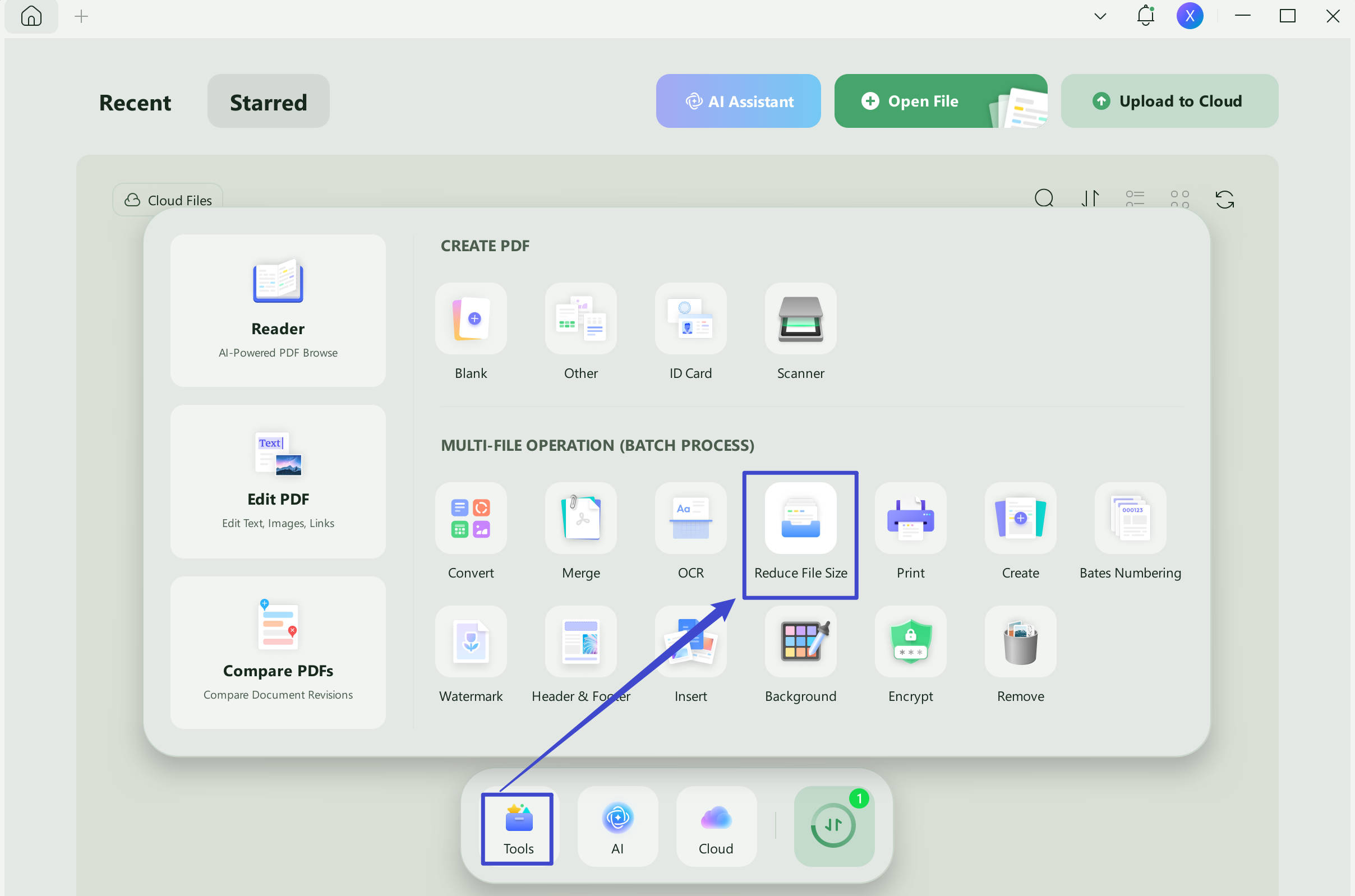 compress pdf from pdf tools in updf