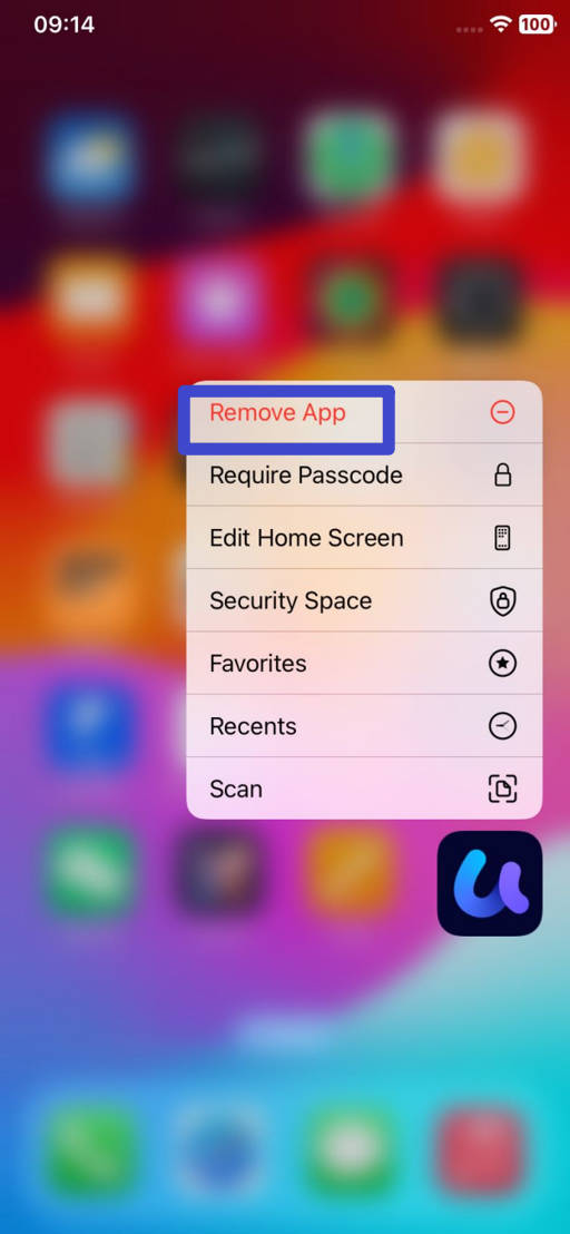 delete app in iphone
