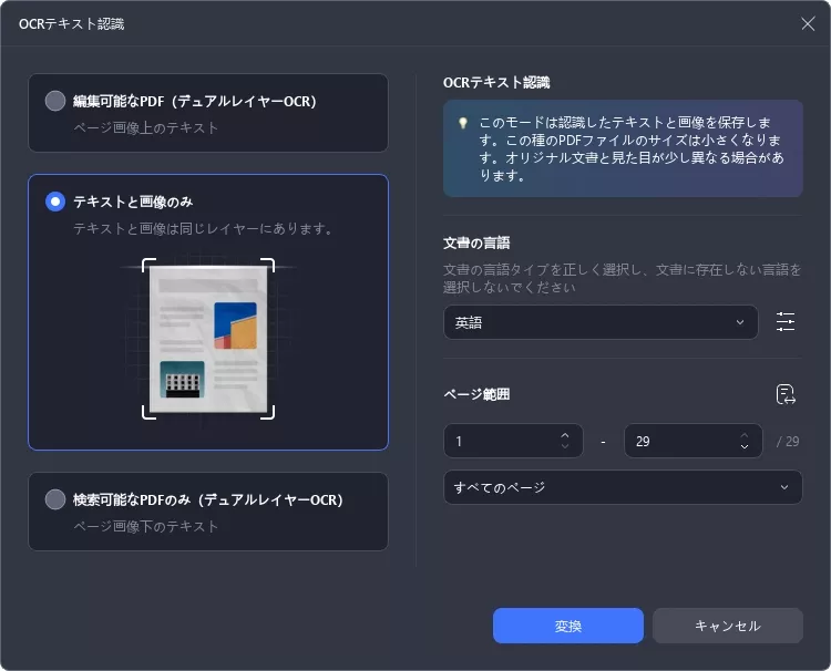 テキストと画像のみ