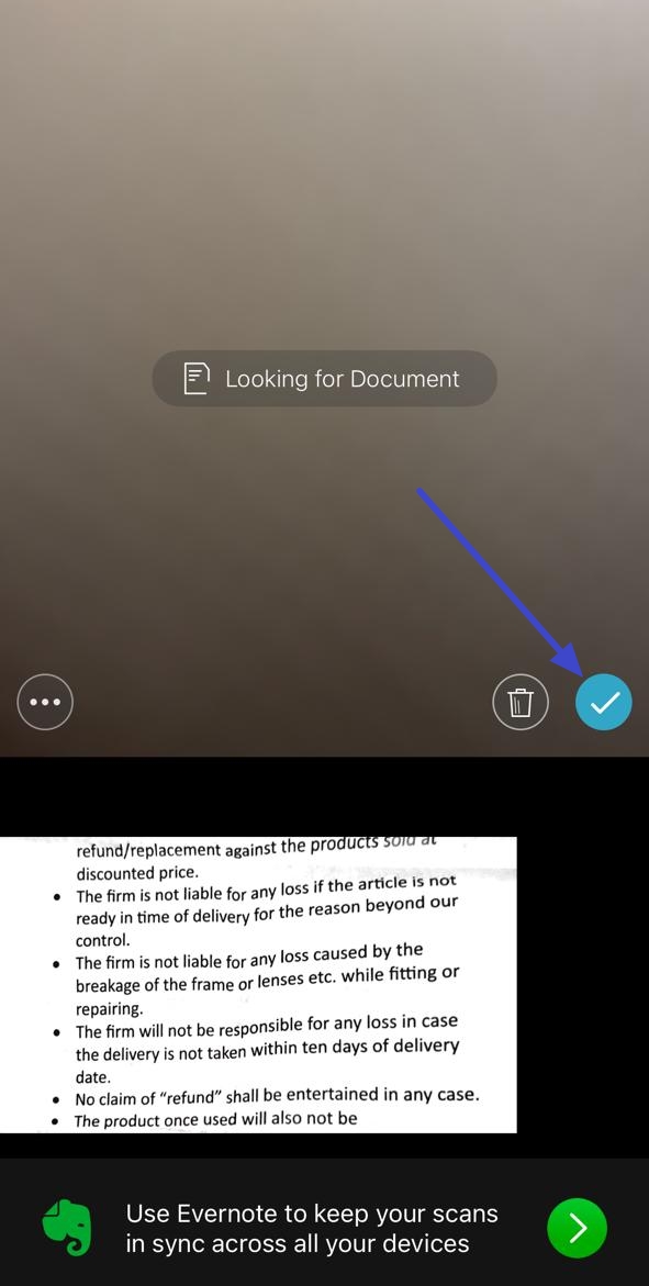 scan and continue setting format