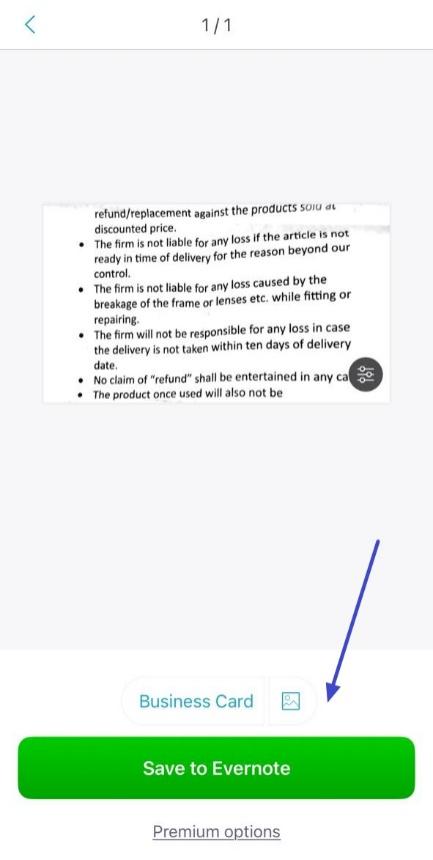 save the converted pdf evernote