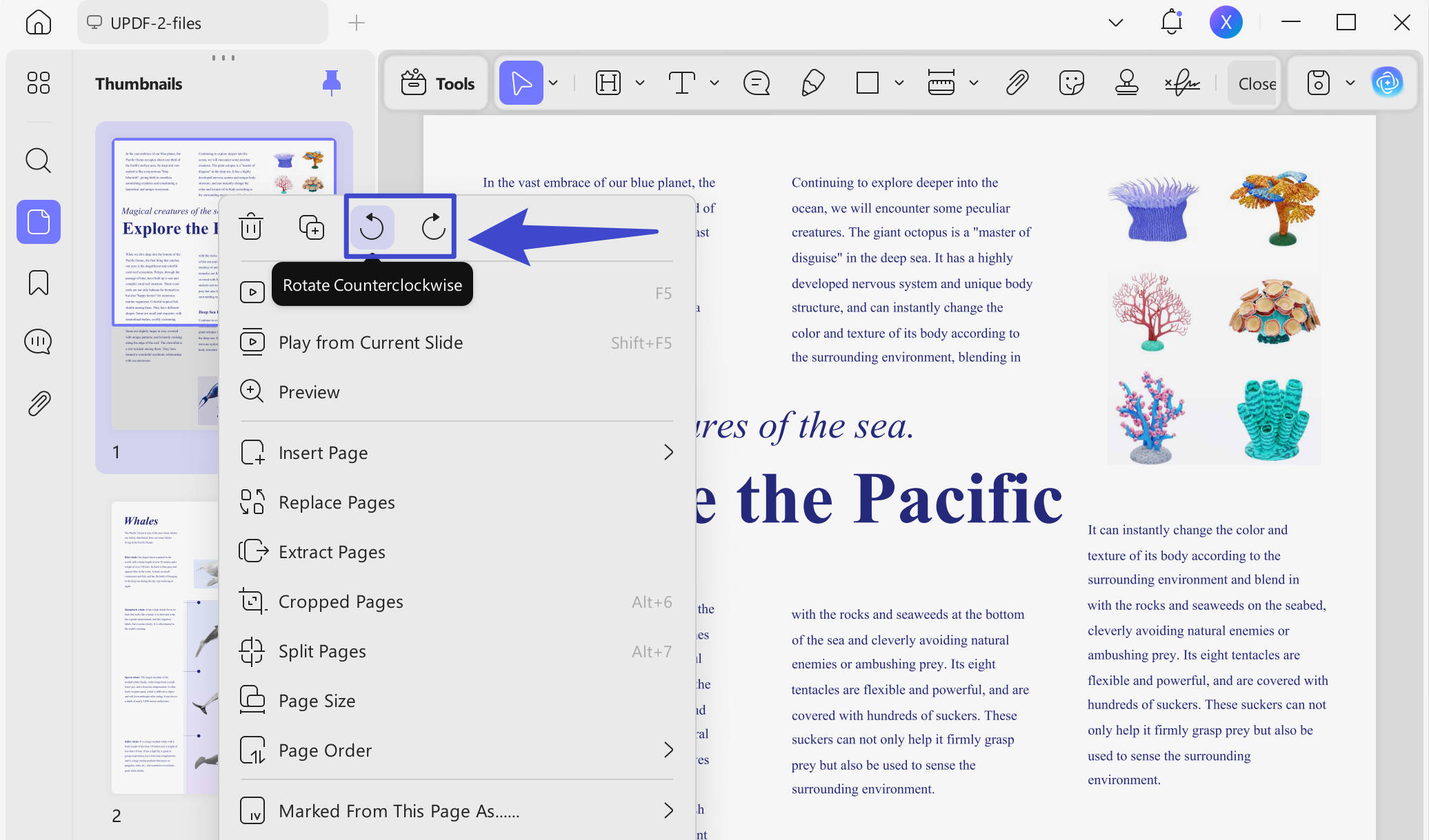 change pdf from landscape to portrait rotate