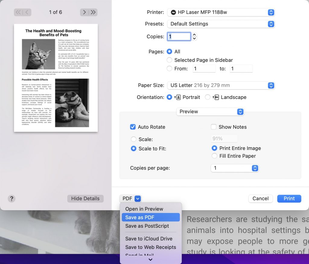 aplanar vista previa de pdf