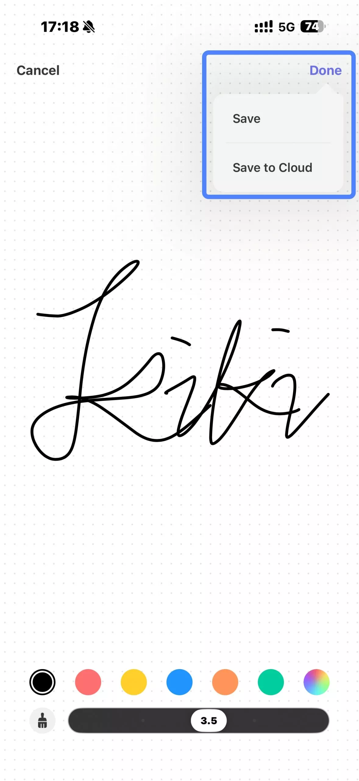 save the signature
