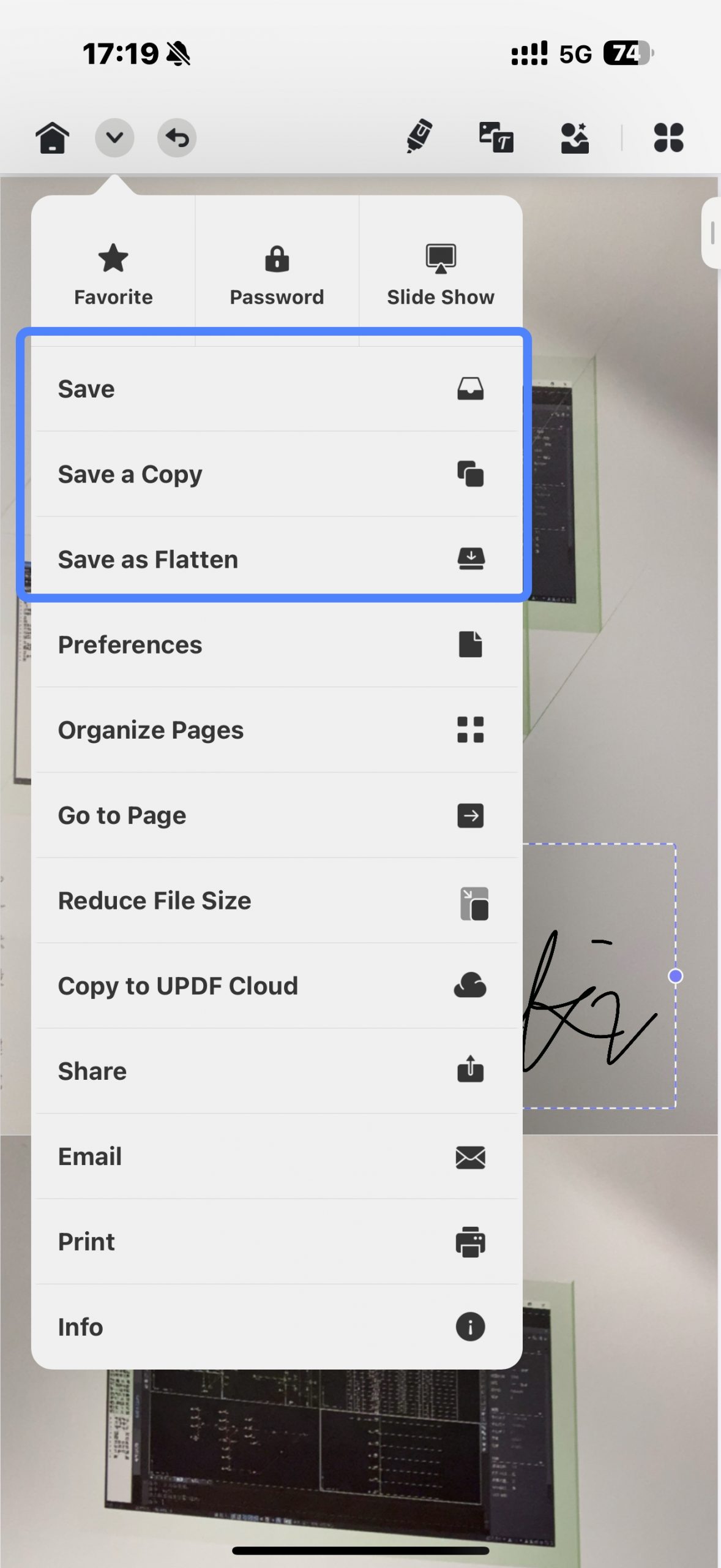 save the document